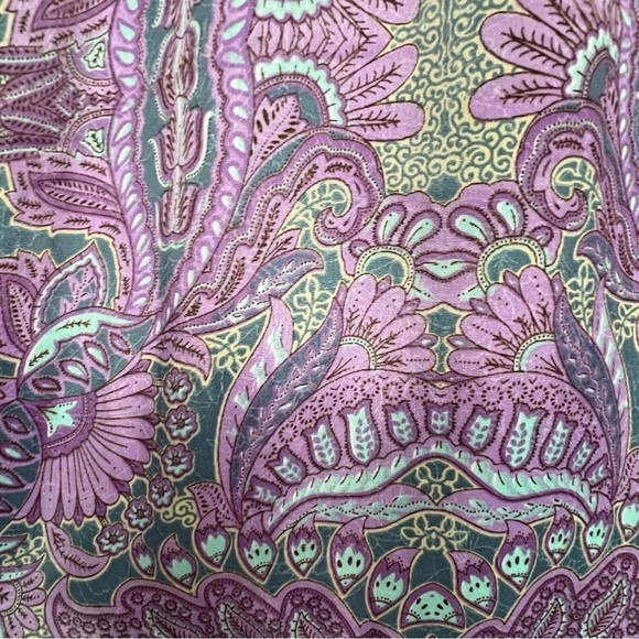 Perry Walker Collective Grace Purple Paisley Smocked Bohemian Midi Dress Silk - Picture 13 of 13